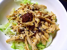 ヘルシームネ肉でё味噌ダレ丼