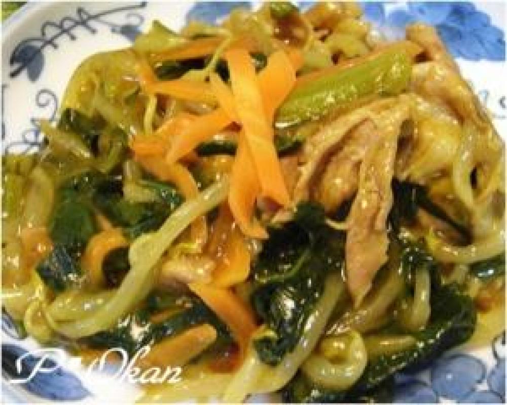 野菜嫌いにも★小松菜と豚肉のカレー炒め