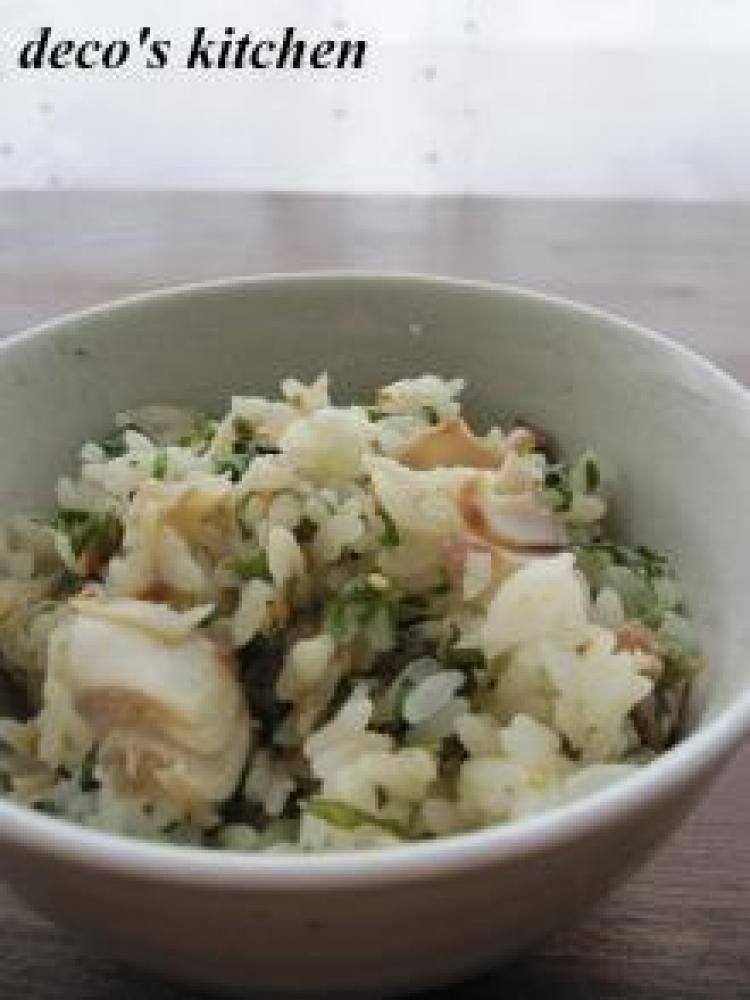 干物とシソ梅の、味噌まぜご飯