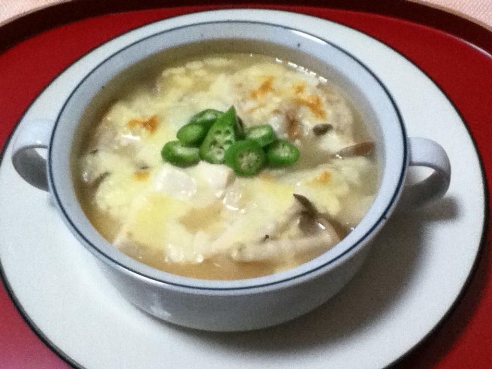 豆腐と白ネギときのこの味噌ドリア