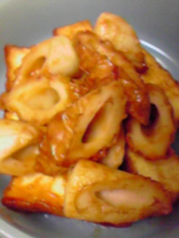 フライパンで☆厚揚げとちくわの甘酢炒め♪