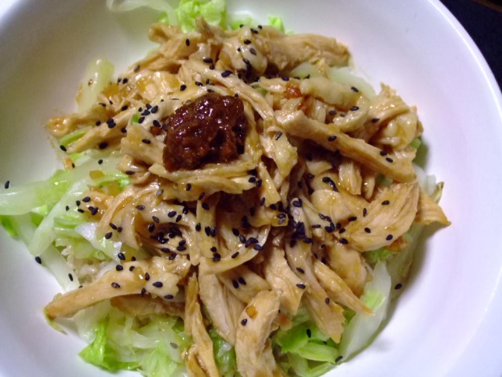 ヘルシームネ肉でё味噌ダレ丼