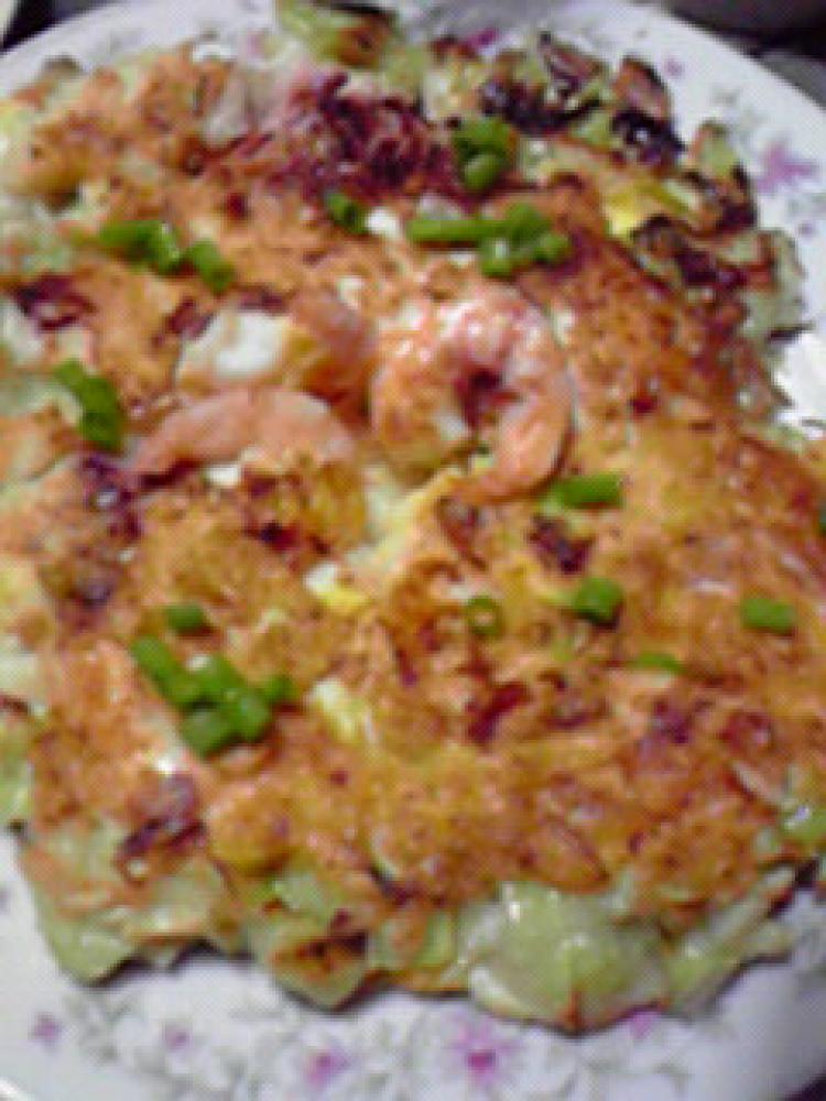 YOHKOさんの海老ゲソ入りお好み焼き♪