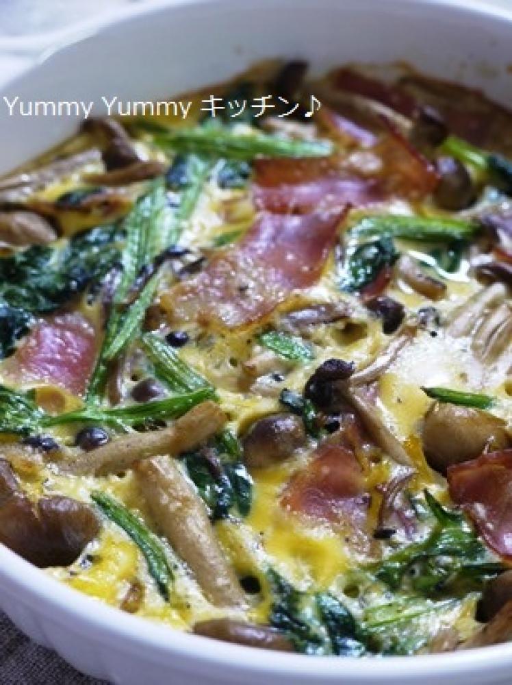 ほうれん草とシメジの豆乳キッシュ♪