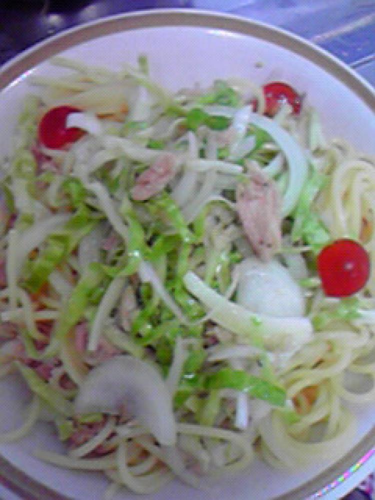 ツナオニオンの冷製パスタ♪