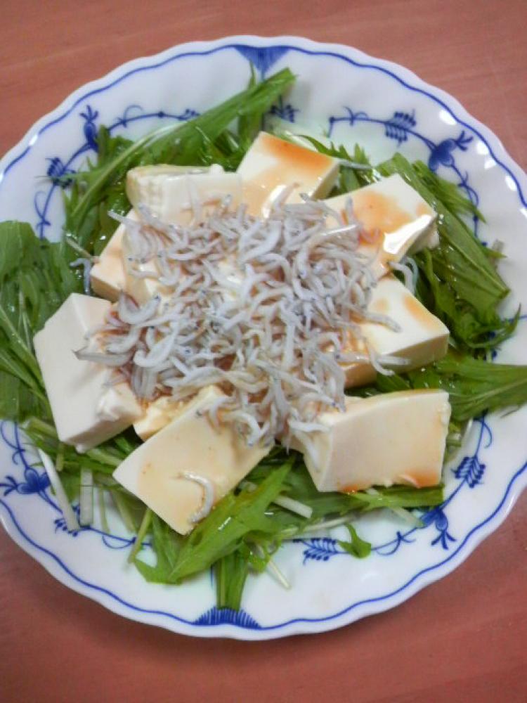 豆腐と水菜のサラダ