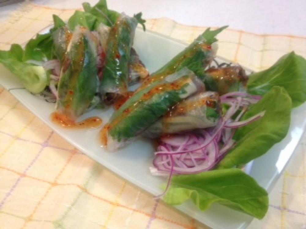 ラカントすき焼きのたれで生春巻き